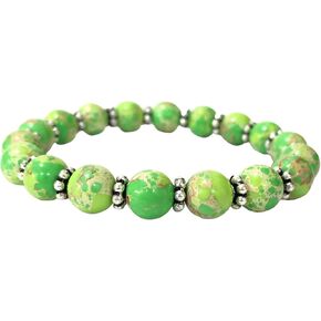 AAA Natural Green Copper Turquoise Gemstone 8mm Round Sybed Sybled Sedicelet مع شقرا ، سوار مزاج سعيد ، سوار مصمم يدويًا ، وداعًا سوار القلق
