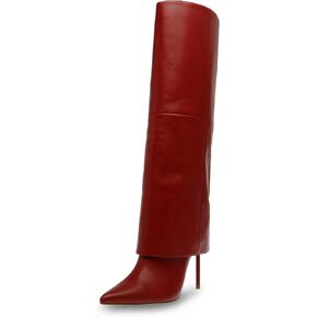 Steve Madden Women's Smith Knee High Boot, Red Leather, 9