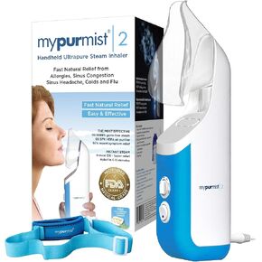 Mypurmist® Handheld Ultrapure Instant Steam Inhaler – Fast Allergy Nasal Congestion Cold Cough Sinus Relief - Aromatherapy Vaporizer Steamer Humidifier, Voice Care, FSA/HSA/FDA Listed