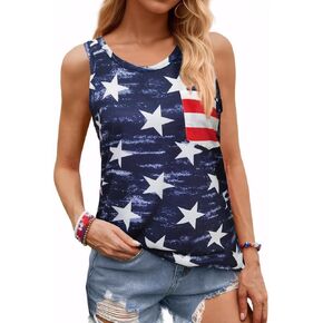 Women's American Flag Tank Tops 4th of July Sleeveless USA Flag Shirts Casual Racerback Stars and Stripes Patriotic T Shirts in Kuwait