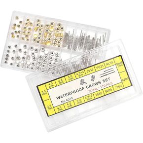 Watch Stem Extender + Crowns Accessory Repairing Replacement Tool Kit with Box