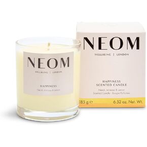 NEOM- Happiness 1 Wick Candle | Neroli, Mimosa & Lemon | Essential Oil Aromatherapy Candle