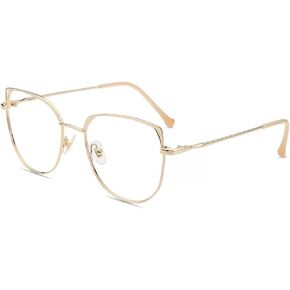 Firmoo Cat Eye Blue Light Blocking Glasses for Women, Metal Lightweight Blue Light Filter Computer Glasses