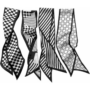 4 Pcs Elegant Satin Purse Scarf, 34 Inch Length, Decorative Handbag Handle Wrap