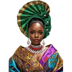 African Headscarf Nigerian Gele Auto Tie Fashion Turban Elegant Headwrap Women Stylish Hijab