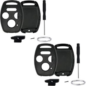 لا يوجد مفتاح القطع المفتاح أو البرمجة اللازمة للاستبدال بدون مفتاح FOB SHELL CASE FIT لـ Honda 2006-2013 CIVIC EX / 2003-2012 ACCORT / 2009-2015 PILOT / 2005-2006 CR-V (2-Black)