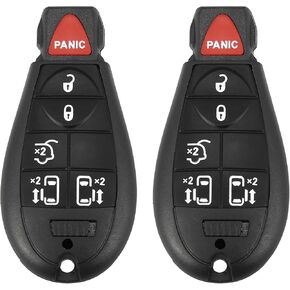 X AUTOHAUX 2pcs 433Mhz M3N5WY783X Replacement Keyless Entry Remote Car Key Fob for Dodge Grand Caravan for Chrysler Town and Country 6 Buttons with Door Key
