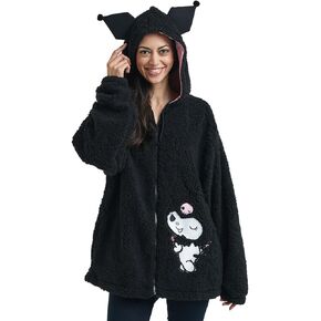 BioWorld KUROMI للسيدات الأسود الأكمام الطويلة الكسبلواي هوديي ship-up ship-up