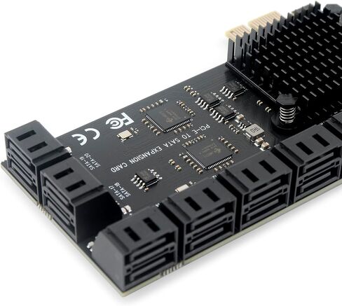 PCIe x1 to 12-Port SATA3.0 Expansion Card,6Gbps SATA Adapter for SSD/HDD, Plug and Play with 12 Status LEDs, Compatible with Windows/Linux/Ubuntu/ESXi/Synology NAS in Kuwait