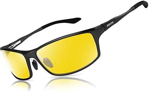 BIRCEN Night Vision Glasses for Driving, Anti Glare HD Al-Mg Frame Night Driving Glasses for Men and Women in Saudi Arabia
