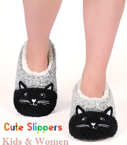 Cute Slippers for Women & Kids, Fuzzy Animal Slipper Socks with Non-slip Soles, Unique Funny Gifts in Saudi Arabia
