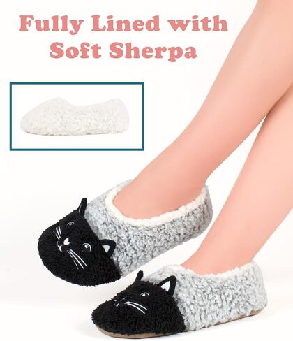 Cute Slippers for Women & Kids, Fuzzy Animal Slipper Socks with Non-slip Soles, Unique Funny Gifts in Saudi Arabia