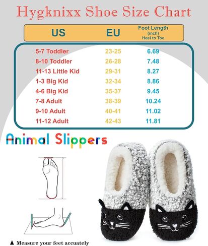 Cute Slippers for Women & Kids, Fuzzy Animal Slipper Socks with Non-slip Soles, Unique Funny Gifts in Saudi Arabia