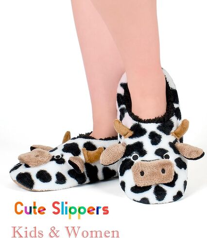 Cute Slippers for Women & Kids, Fuzzy Animal Slipper Socks with Non-slip Soles, Unique Funny Gifts in Saudi Arabia