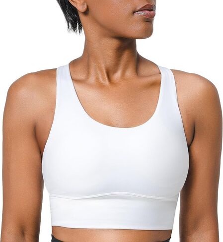 COOLMATE Sports Bra Tops for Women, T-Back Seamless Racerback Padded Low Impact Yoga Bra, Pilates Workout in Saudi Arabia