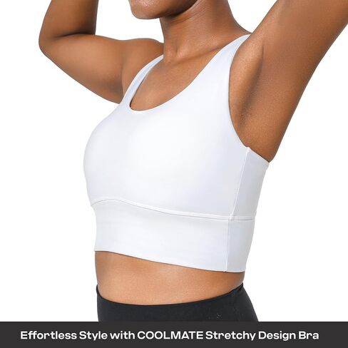 COOLMATE Sports Bra Tops for Women, T-Back Seamless Racerback Padded Low Impact Yoga Bra, Pilates Workout in Saudi Arabia