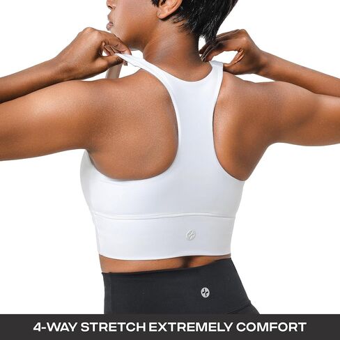 COOLMATE Sports Bra Tops for Women, T-Back Seamless Racerback Padded Low Impact Yoga Bra, Pilates Workout in Saudi Arabia