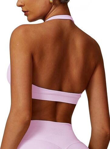 صدرية رياضية للنساء خالص الرسن اليوغا صدرية مفتوحة الظهر مبطنة Strappy Bras عالية التأثير حمالات رياضية in Saudi Arabia