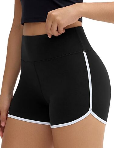 THE GYM PEOPLE Women's High Waist Workout Shorts Breathable Dolphin Split Elastic Lounge Yoga Shorts in Saudi Arabia