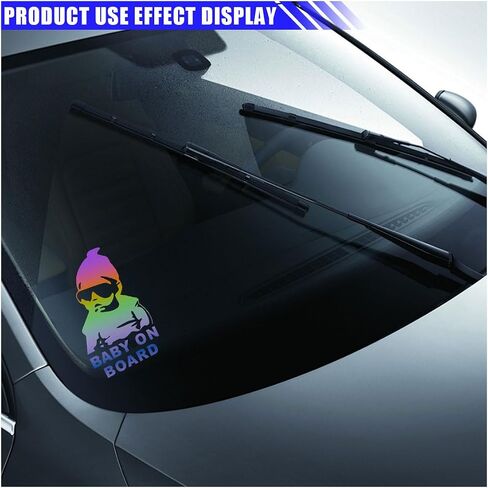 Baby on Board Sticker for Car, Funny Baby Safety Car Signs, Adhesive/Removable/Reflective/Waterproof, Cute Safety Caution Decal, No Need for Magnet or Suction Cup (2PCS) in Saudi Arabia