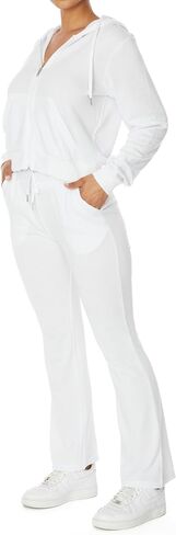 ملابس من القطعة للسيدات مجموعة التعرق مجموعة zip up hoodie boot cut reg sweatpants french terry lounge in Saudi Arabia