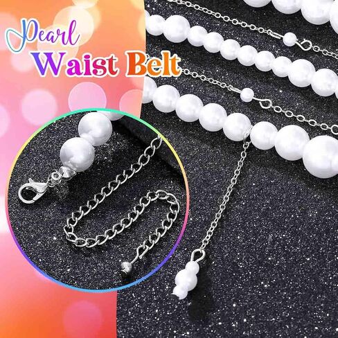 COSYDAYS Pearl Chain Belts Silver Body Waist Jewelry for Women in Saudi Arabia