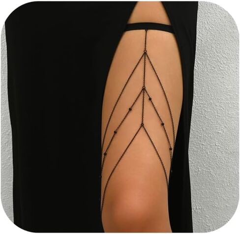 Simple Bikini Bead Thigh Chain Jewelry,Summer Beach Multi-layered Tassel Leg Chain,Sexy Adjustable Festival Thigh Body Chain Jewelry for Women in Saudi Arabia