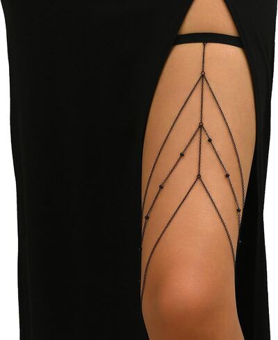 Simple Bikini Bead Thigh Chain Jewelry,Summer Beach Multi-layered Tassel Leg Chain,Sexy Adjustable Festival Thigh Body Chain Jewelry for Women in Saudi Arabia