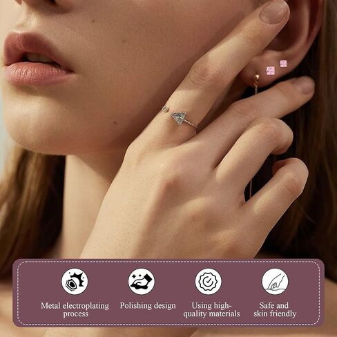 Women's Earrings Anti-Allergy Titanium Earrings Cubic Zirconia Flat Back Design Star/Heart/Square Available 4MM/5MM Clear/Pink Comfortable Daily Wear Holiday Gift in Saudi Arabia