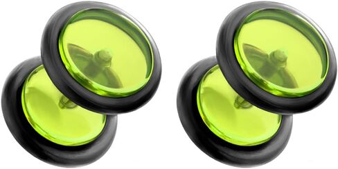 Pierced Owl 16GA Acrylic Fake 0GA Plugs with Black O-Rings, Sold as a Pair in Kuwait