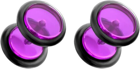 Pierced Owl 16GA Acrylic Fake 0GA Plugs with Black O-Rings, Sold as a Pair in Kuwait
