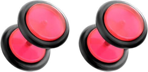 Pierced Owl 16GA Acrylic Fake 0GA Plugs with Black O-Rings, Sold as a Pair in Kuwait