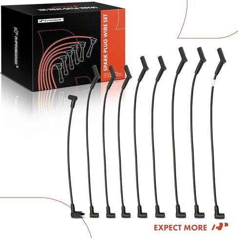A-Premium 9PCS Spark Plug Wire Set Compatible with Ford F-250 1989-1996, F-350 1989-1997, F-53 Motorhome Chassis, F-Super Duty, E-350 Econoline, E-250 E-350 Econoline Club Wagon, Econoline Super Duty in Saudi Arabia