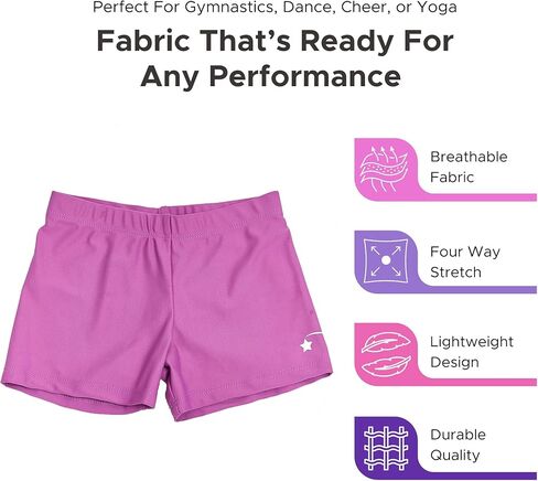 شورت ضغط الجمباز النسائي من Destira، شورت رياضي رياضي للرقص، مقاسات للبالغين in Kuwait