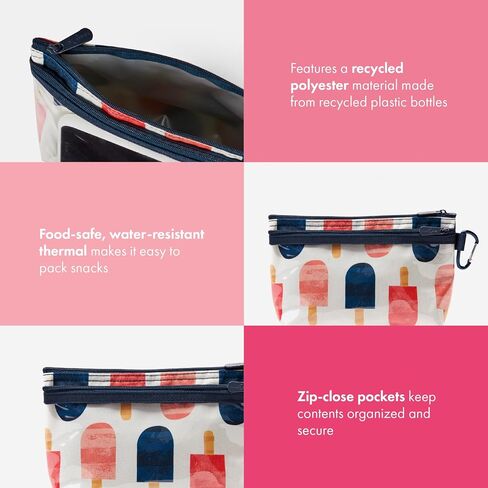 THIRTY-ONE Gifts Clear Clip Pouch with Zipper, Clear Pocket and Carabiner Clip, Popsicle Perfection in Saudi Arabia