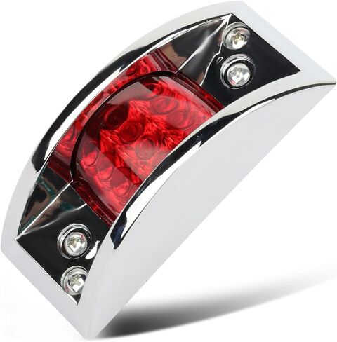 4x مقطورة جانبية علامة الضوء مستطيل كروم على طراز مقطورة مدرعة مقطورة الخفيفة 12 LED مستطيلات العنبر التخليص الضوء in Kuwait