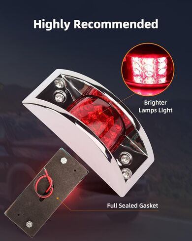 4x مقطورة جانبية علامة الضوء مستطيل كروم على طراز مقطورة مدرعة مقطورة الخفيفة 12 LED مستطيلات العنبر التخليص الضوء in Kuwait