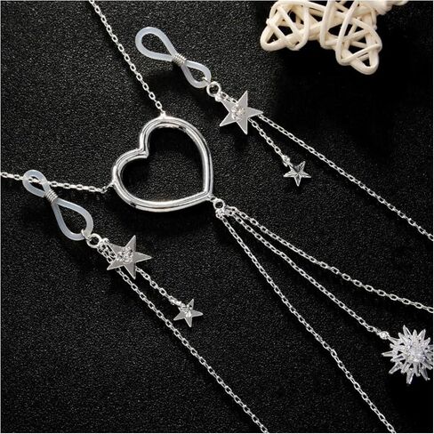 Sexy Star Pendant Non Piercing Nipple Chain Necklace for Women Rhinestone Star Tassel Chest Chain Body Jewelry Festival Rave Heart Nipple Accessories Jewelry in Saudi Arabia