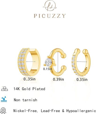 أصفاد الأذن الذهبية أقراط للنساء ، وأقراط غضروف الذهب 14K مطلي بالذهب/غضروف فضي مجموعة من الأذنين الزركونيا المكعبان المكعبان الأقراط in Saudi Arabia