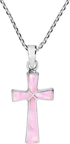 AeraVida Minimalism Christian Cross Simulated Turquoise .925 Sterling Silver Pendant Necklace in Kuwait