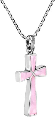 AeraVida Minimalism Christian Cross Simulated Turquoise .925 Sterling Silver Pendant Necklace in Kuwait