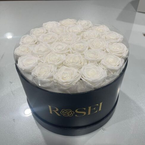 ROSEI Forever Roses in a Box | 100% Real Preserved Roses, Lasting 1-3 Years, Elegant Floral Decor & Romantic Gift for Anniversaries, Birthdays & Special Occasions -27 Flower Bouquet Preserved in a Box in Saudi Arabia
