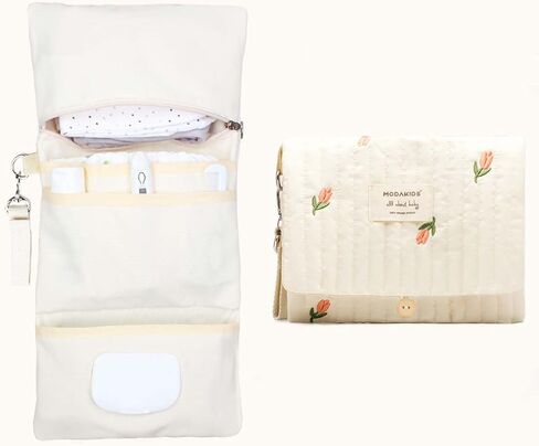 Baby Bag Organizer, Waterproof Mini Diaper, Foldable Mom Travel Set, Diaper Bag Organizer, with Gift for Baby Shower (Flower) in Saudi Arabia