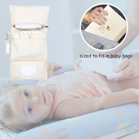 Baby Bag Organizer, Waterproof Mini Diaper, Foldable Mom Travel Set, Diaper Bag Organizer, with Gift for Baby Shower (Flower) in Saudi Arabia