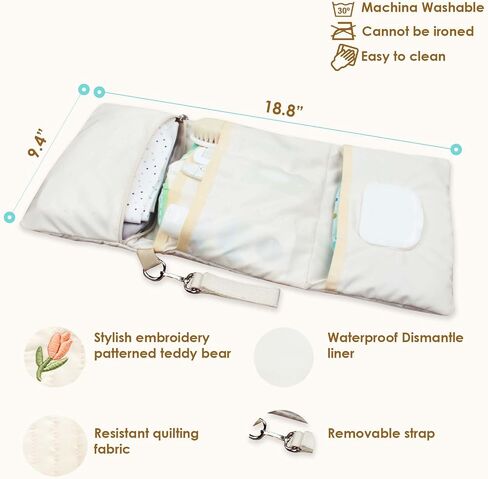 Baby Bag Organizer, Waterproof Mini Diaper, Foldable Mom Travel Set, Diaper Bag Organizer, with Gift for Baby Shower (Flower) in Saudi Arabia