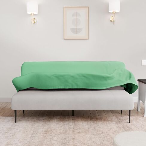 LANE LINEN Armless Futon Cover - Easy Stretchable Futon Covers Full Size, Soft Elastic Textured Fabric Sofa Bed Cover, Sofa Protector Cover for Kids & Pets, Machine Washable Couch Slipcover - Brown in Kuwait