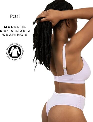 Subset Women's High Rise Organic Cotton Thong 3 Pack, Breathable, Tag-Free, Comfortable Everyday No Show Knickey Underwear in Saudi Arabia