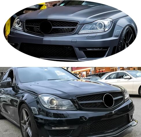 الشبكة الأمامية C300 Grill لـ Mercedes Benz W204 C Class C250 C300 C350 C200 2008-2014 ، غير مناسب لـ C63 AMG Style Black Sport Style in Kuwait