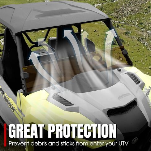 زجاج أمامي كامل بفتحات تهوية أمامية من A & UTV PRO لـ Polaris RZR PRO XP 2020-2024، RZR Turbo R 2022 2023 2024، ملحقات فتحات تهوية قابلة للتعديل مطلية بالصلابة شديدة التحمل، استبدل OEM # 2883756، مقعدان in Saudi Arabia
