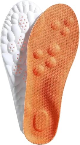 4D Cloud Soles Memory Foam Insoles for Men/Women - Arch Support Shoe Inserts with Acupressure Massage Foot Pain Relief & Fatigue Reduction for Sports/Running(US-Unisex-8-8.5) in Saudi Arabia